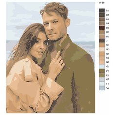 Картина по номерам W-86 "Турецкий сериал - постучись в мою дверь. Серкан Болат - Керем Бюрсин и Эда Йылдыз - Ханде Эрчел" 40х50 Brushes Paints