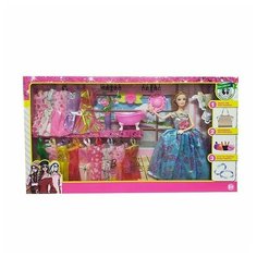 Кукла Shantou 14 платьев и аксессуары, шарнирная, в коробке (638D3)