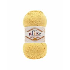 Пряжа Alize Cotton baby soft (Ализе Коттон беби софт) цвет: 250 желтый, 50% хлопок, 50% акрил 100г/270м, 1 шт