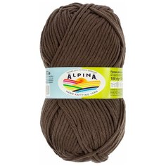 Пряжа для вязания крючком, спицами Alpina Альпина MARTA классическая толстая, акрил 100%, цвет №032 Коричневый, 120 м, 5 шт по 100 г