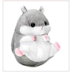 Мягкая плюшевая игрушка Хомяк с пледом 3в1 (серый) Нет бренда