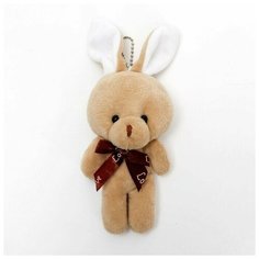 Брелок, мягкая игрушка Заяц с бантиком, на подвеске, 1 шт Sweet Home