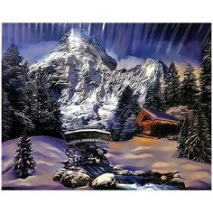 Картина по номерам. 40*50 Горный домик Новый мир