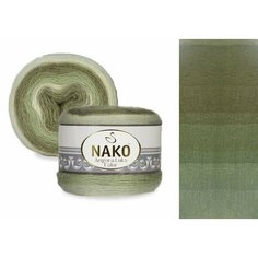 Пряжа NAKO Angora Luks Color (Нако), хаки - 82361, 5% мохер, 15% шерсть, 80% акрил, 4 мотка, 150 г, 810 м.