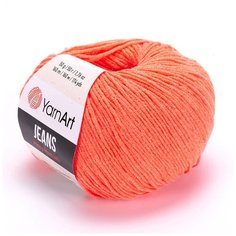 Пряжа YarnArt Jeans, 5 шт, (61 коралл) 55 % хлопок, 45 % акрил, 50 г, 160 м
