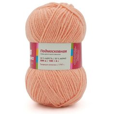 Пряжа из Троицка Подмосковная 18 персик 50% шерсть, 50% акрил 100г 250м 5шт Троицкая камвольная фабрика