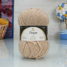 Пряжа камтекс Лори Камтекс, бежевый светлый - 006, 45% акрил, 30% нейлон, 25% полиэстер, 5 мотков, 50 г, 170 м.