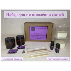 Набор для изготовления (создания) двух ароматических свечей из соевого воска "Соленая карамель" и "Апельсин корица / Подарочный набор Tigenis ECO