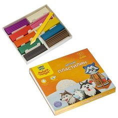 Пластилин 10 цветов 150 г, Мульти-пульти "Енот на Аляске", со стеком, картонная упаковка