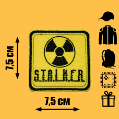 Нашивка на одежду, патч, шеврон "S.T.A.L.K.E.R." 7,5х7,5 см Vychivka 55