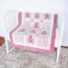 Байковое одеяло Vladi, Барни, бело-розовое, 100х140