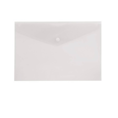 Папка-конверт Бюрократ на кнопке, А5, 180 мкм, прозрачный (в упаковке 10 штук)