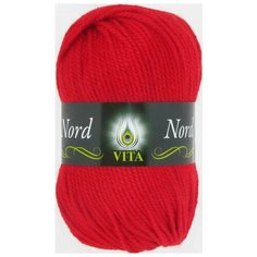 Пряжа Норд Вита (Nord Vita), цвет: 4781 алый, комплект 2 шт. по 100 гр, состав: 48 %шерсть, 52% акрил, длина нити 116 м.