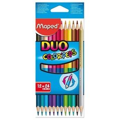 Карандаши цветные Maped Duo 24 цвета (двусторонние) трехгранные