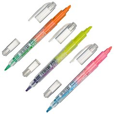 Набор маркеров текстовыделителей двусторонн Crown Hi-Lighter Twin 3 шт/6 цв