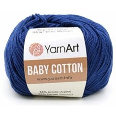 Пряжа YarnArt Baby cotton темно-синий (459), 50%хлопок/50%акрил, 165м, 50г, 1шт