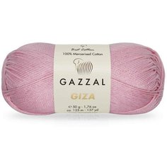 Пряжа Gazzal Giza светло-розовый (2496), 100%мерсеризованный хлопок, 125м, 50г, 1шт
