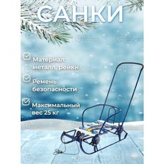 Nika Санки детские "Тимка 6 универсал", выдвижные колеса, лакированные, синий