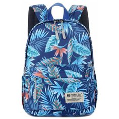 Рюкзак школьный для девочки женский Rittlekors Gear 5682 цвет цветочный куст синий