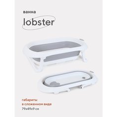 Складная ванночка Rant Lobster детская для купания новорожденных, младенцев со сливом арт. RBT001, Ultimate Gray РАНТ