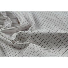 Ткань белый хлопок с шелком в полоску Лоро пиана