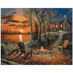 Картина по номерам Костёр на закате 40х50 см Hobby Home
