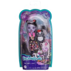 Кукла Mattel Enchantimals Сэйдж Скунси с питомцем Кейпер DVH87/Скунс