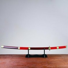 Сувенирное оружие «Катана», малиновые, в полоску ножны, вставка с обвязкой, 100см Noname