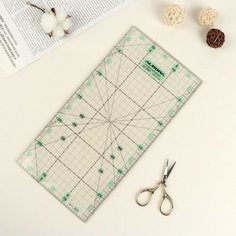 Линейка для пэчворка, антискользящая, 15 × 30 см, толщина 3 мм, цвет прозрачный, AU-3015 Aurora