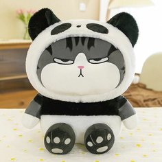 Мягкая плюшевая игрушка Кот в костюме панды/кот панда 20 см Uni Cream