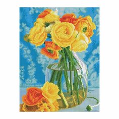Алмазная мозаика ТРИ совы "Желтый букет", 40х50 см, холст на деревянном подрамнике, 30 цветов (АМП4050_47607)