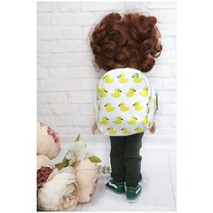Рюкзак для кукол 32-45 см Paola Reina, Berjuan и др. из экокожи, белый (утки) Favoridolls