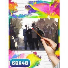 Картина по номерам на холсте аниме атака титанов - 12060 60х40