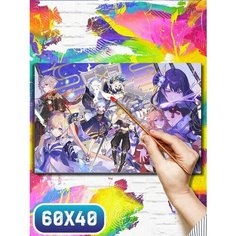 Картина по номерам на холсте игры геншин импакт - 11980 60х40