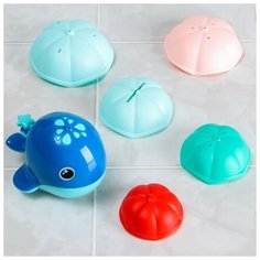 --- Игрушка брызгалка для игры в ванне "Кит + стаканчики", цвет микс