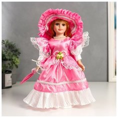 Кукла коллекционная керамика "Леди Марго в розовом платье" 30 см NO Name