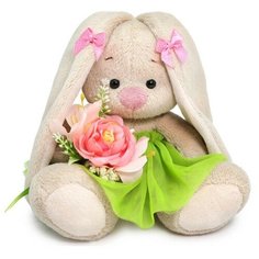 Мягкая игрушка «Зайка Ми», с летним букетом, 15 см