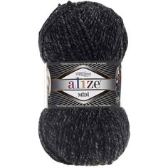 Пряжа Alize Superlana Midi антрацитовый меланж (800), 25%шерсть/75%акрил, 170м, 100г, 1шт