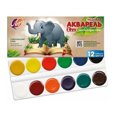 Краски 12 цв. ЛУЧ акварель "ZOO" Медовые Мини б/к пл. картон 19С 1247-08 (3/42)