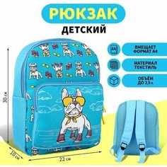 Рюкзак детский с карманом Пeс в кедах, 30 х 22 х 10 см Случай