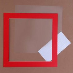 Паспарту размер рамки 35 × 35 см, прозрачный лист, клейкая лента, цвет красный NO Name