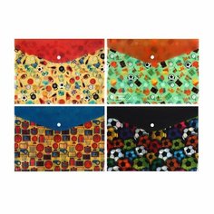 Папка-конверт на кнопке формат А4 180мкр микс Спорт Calligrata