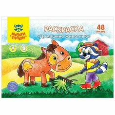 Раскраска, А5 "Домашние животные", 48л, в папке РА5п 44738 Нет бренда