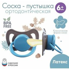 Соска - пустышка ортодонтическая, латекс, +6мес, Малыш Нет бренда