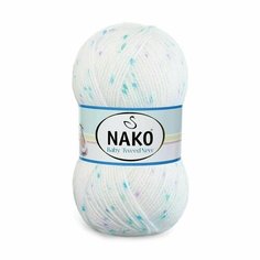 Пряжа NAKO BABY TWEED (NAKO), бел-сирень-св. изум - 31504, 100% премиум акрил, 5 мотков, 100 г, 230 м.