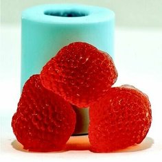 Силиконовая форма для мыла Клубника, молды для свечей, гипса 1шт 3 х 2,5 х 3 см Нет бренда