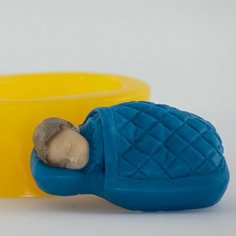Силиконовая форма для мыла Спящий Малыш №3 3D, для свечей гипса 1шт 6 * 4 * 2,5 см Нет бренда