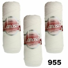 Пряжа для вязания Bonito (Бонито) Lanoso (Ланосо) / цвет 955 - Белый / 3 мотка / 300м/100г