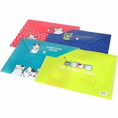 Папка-конверт на кнопке M&G So Many Cants А4 200 мкм, 1765793 MG