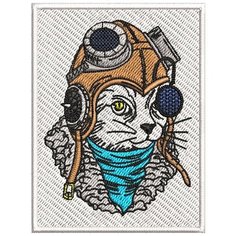 Нашивка, шеврон, заплатка, патч, термонаклейка " кот Авиатор " / декор для одежды / Dolinushka